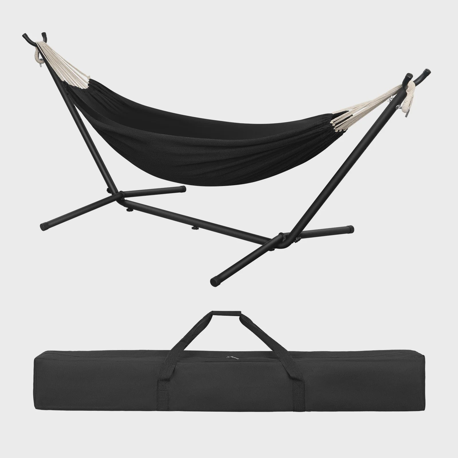 Draagbare Dubbele Hangmat met Onderstel - 250kg Capaciteit voor 2 Personen - Outdoor & Camping