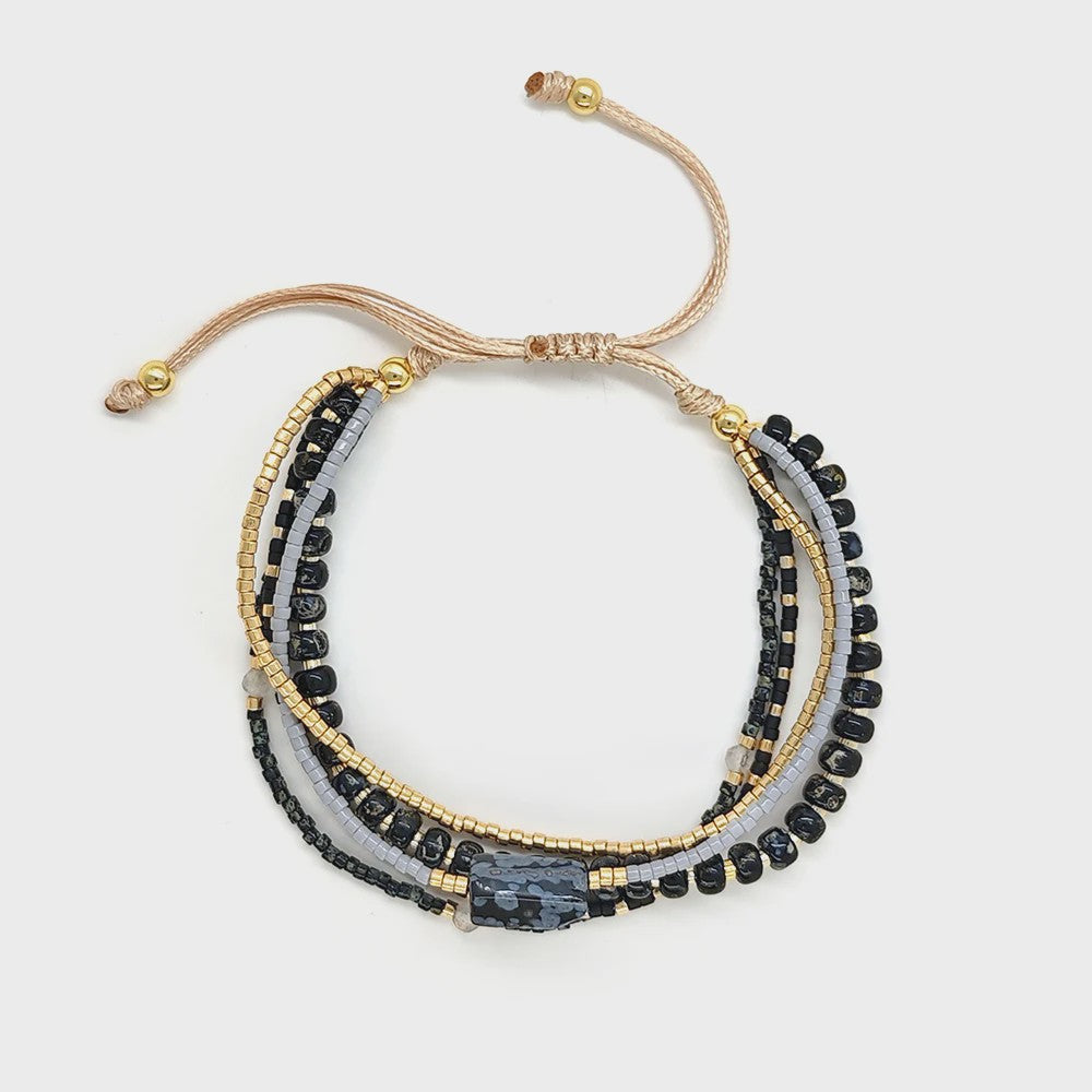 Bohemian Turquoise Kralen Armbanden Set - Multi-Layer Boho Stijl