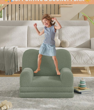 2-in-1 Kinderfauteuil & Sofa: Zacht, Opvouwbaar en Comfortabel Foam Meubel voor Kinderkamer