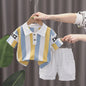 Zomerse Jongens Set: Gestreept Poloshirt & Short - Katoen