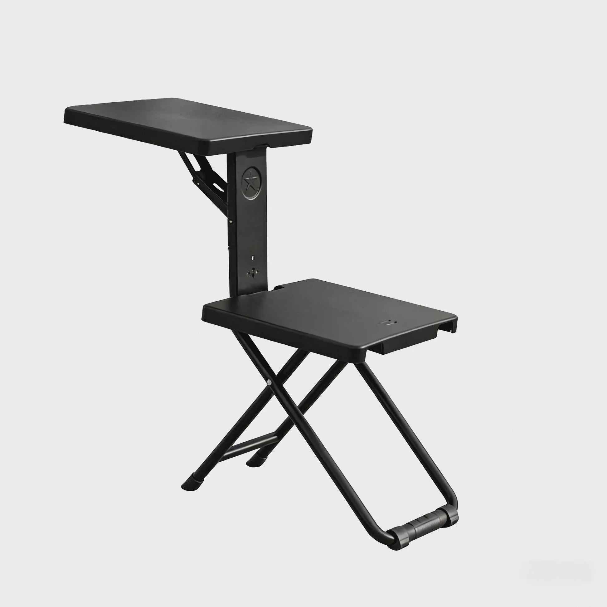 Draagbare Klapstoel met Schrijftafel - Ideaal voor Camping, Vissen, Strand - Zwart, 150kg