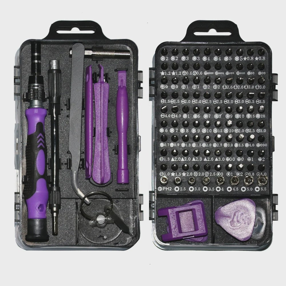 116-delige Precisie Schroevendraaierset met 98 Magnetische Bits voor Reparatie