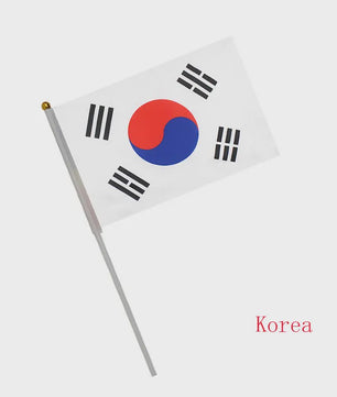 Ukraine Wapperende Handvlag 14x21cm met Witte Stok - Feestdecoratie & Evenementen