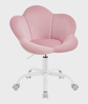 WOLTU Kinderbureau Stoel Velvet, Ergonomisch Draaibaar en In Hoogte Verstelbaar, Bloemen Design