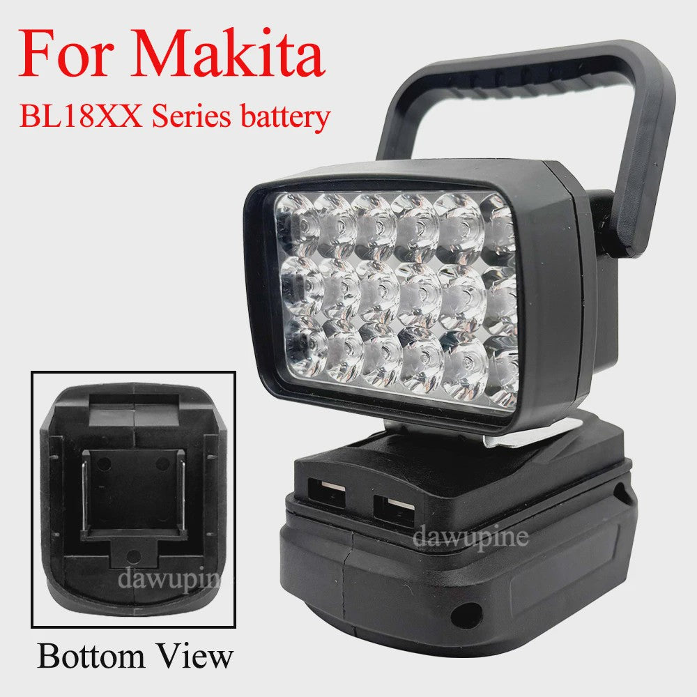 Draagbare 18W LED Werkspot met USB Powerbank voor Makita 18V Batterijen