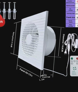 Ventilator Afzuigventilator 4, 6, 8 Inch - Badkamer, Keuken, Toilet - Wit