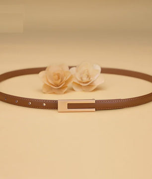 Dames Smalle Taille Riem van PU Leer met Metalen Gesp - Verstelbaar Mode Accessoire