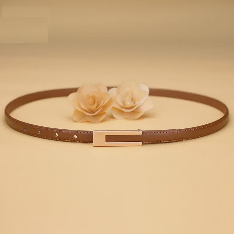 Dames Smalle Taille Riem van PU Leer met Metalen Gesp - Verstelbaar Mode Accessoire