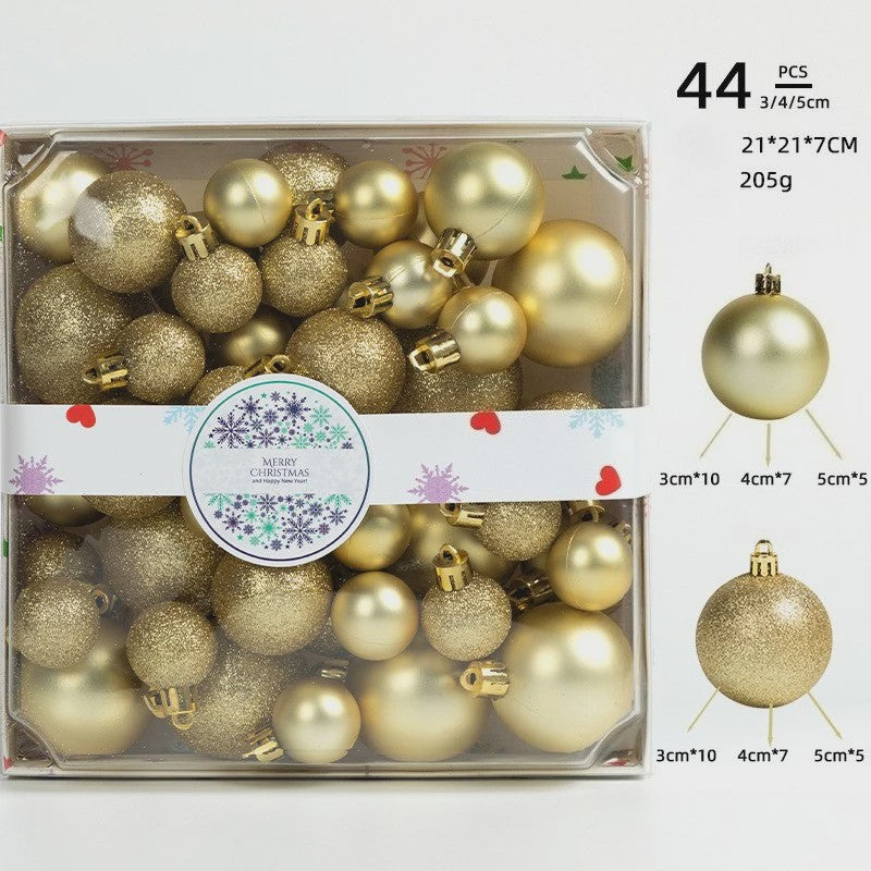 44x Kerstballen Set - Gemengde Maten 3cm/4cm - 7 Kleuren - Plastic Hangdecoratie