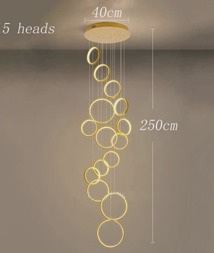 Moderne LED Plafondlamp Ring Chandelier - Hanglamp voor Woonkamer & Eetkamer