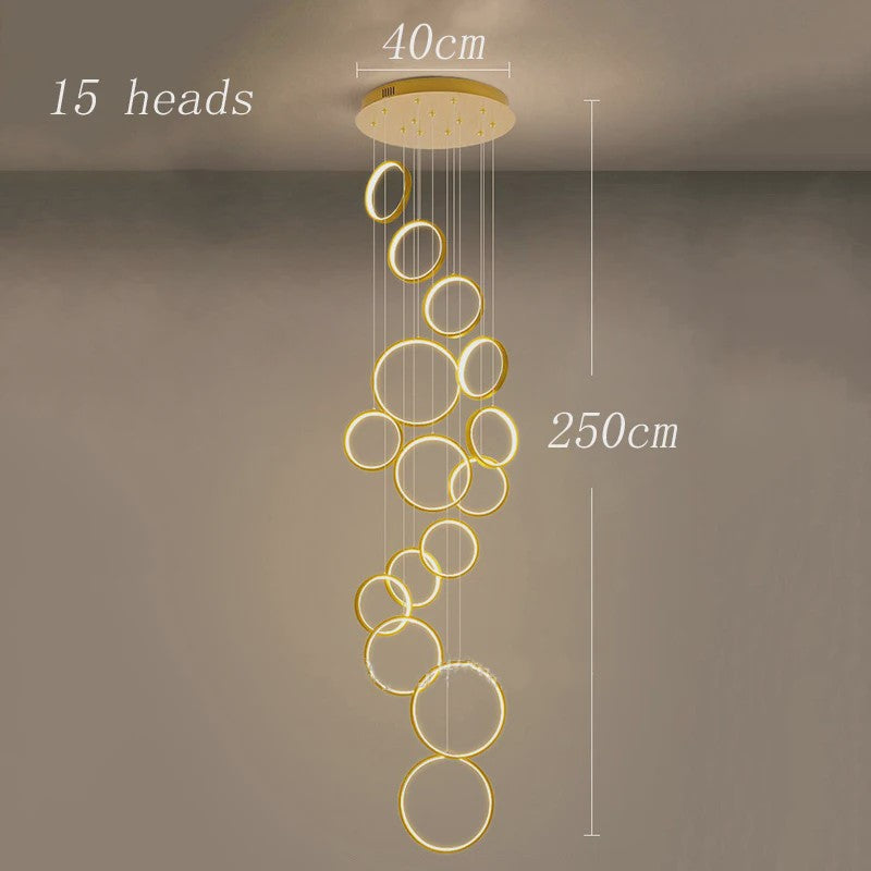 Moderne LED Plafondlamp Ring Chandelier - Hanglamp voor Woonkamer & Eetkamer