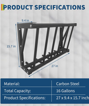 27 inch Heavy Duty Wandmontage Hooibak voor Vee, Paarden, Geiten & Schapen - Carbon Staal