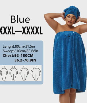 Draagbare Handdoek Set: Badjas Rok & Haarband - Zacht & Absorberend