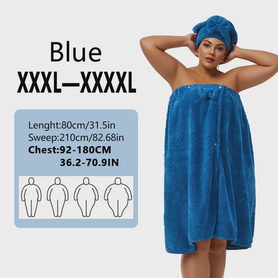 Draagbare Handdoek Set: Badjas Rok & Haarband - Zacht & Absorberend