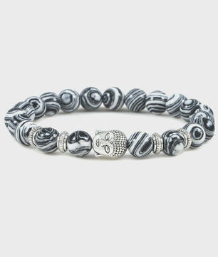 Natuurstenen Buddha Armband met Tijgeroog Kralen - Elastisch & Verstelbaar