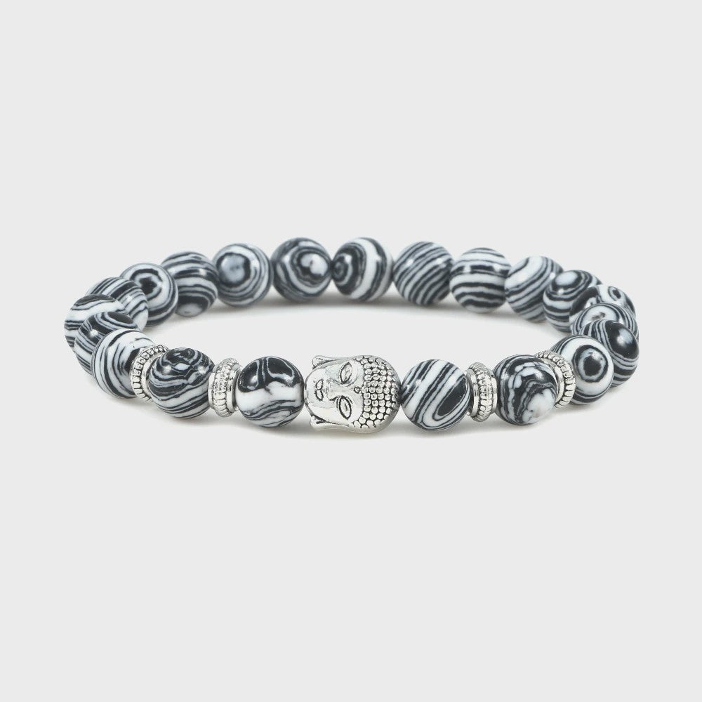 Natuurstenen Buddha Armband met Tijgeroog Kralen - Elastisch & Verstelbaar