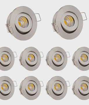 Mini LED Downlight 3W Dimbare Koel Wit 6000K Satin Nickel - SediaXL