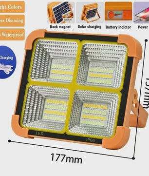 Draagbare Zonne-energie Campinglamp met Statief - Oplaadbaar LED Werklicht voor Noodgevallen