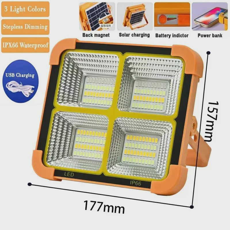 Draagbare Zonne-energie Campinglamp met Statief - Oplaadbaar LED Werklicht voor Noodgevallen