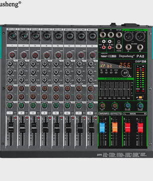 Depusheng PA Serie Audio Mixer Console: 6-16 Kanalen, USB, 48V Phantom Power & 256 DSP Effecten