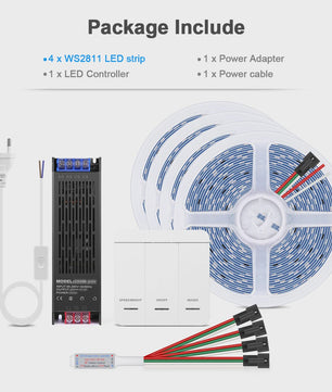 Smart WS2811 LED Strip Verlichting - 5M/10M Kit met Water Effect en Instelbare Snelheid
