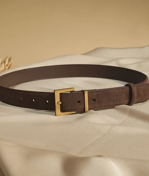 Luxe Dames Riem van Leer met Vierkante Gesp - Verstelbaar voor Jeans & Jurken