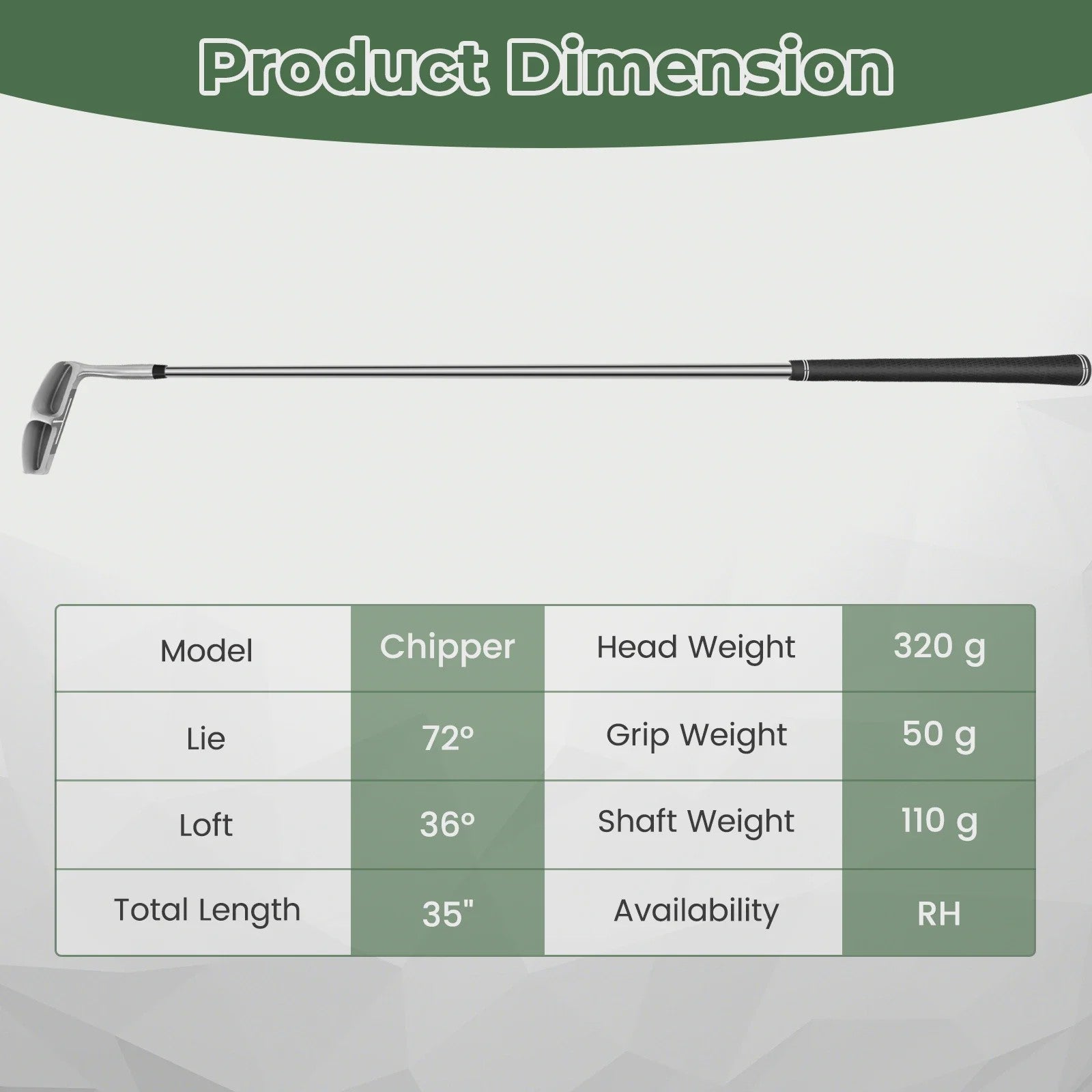 Golf Chipper Club - Perfect voor korte spel training rechtshandigen