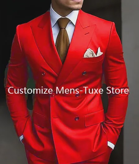Luxe Bruin Herenpak - Double Breasted, Peak Lapel, Slim Fit Blazer & Pantalon