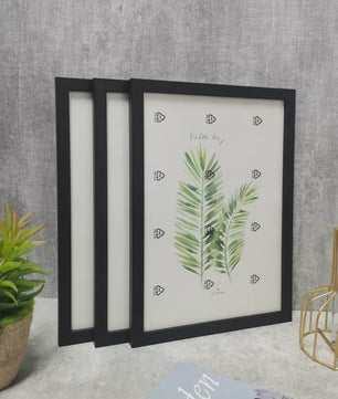 Set van 3 Houten Fotolijsten (A4/A3) - Zwart, Wit & Naturel - Muur & Bureau