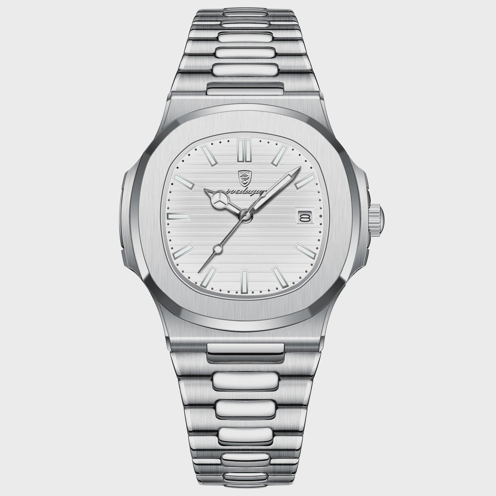 POEDAGAR Luxe Herenhorloge - RVS, Waterdicht, Lichtgevend & Datumfunctie