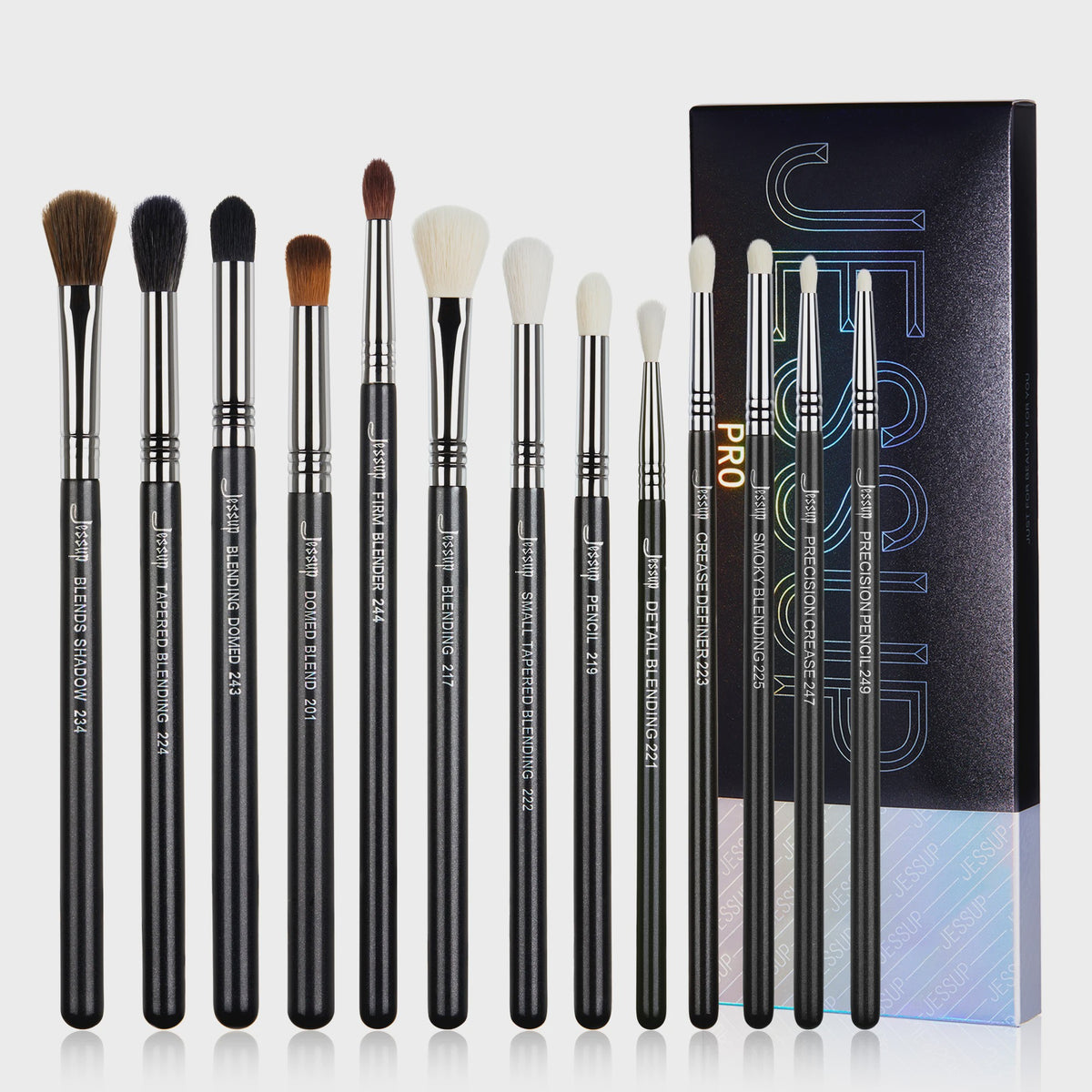Jessup 13-delige Professionele Oog Make-up Kwastenset - Synthetisch Vegan Haar