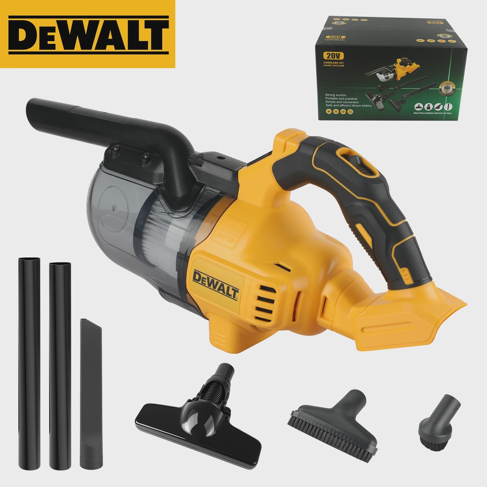 DeWalt DCV501 Snoerloze Accu Kruimeldief - Krachtige Handstofzuiger voor Nat & Droog Gebruik