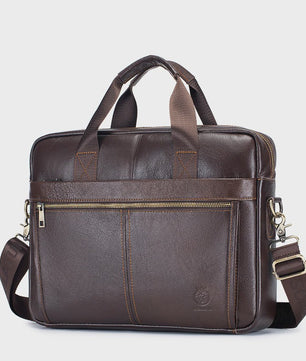 Luxe Leren Aktetas voor Heren - 15 Inch Laptoptas van Echt Leer
