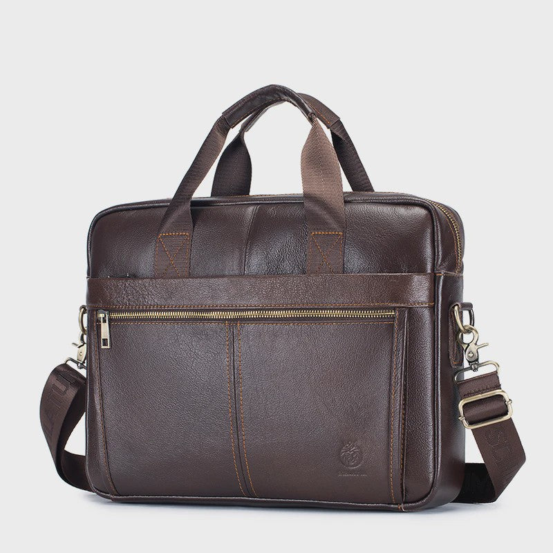 Luxe Leren Aktetas voor Heren - 15 Inch Laptoptas van Echt Leer