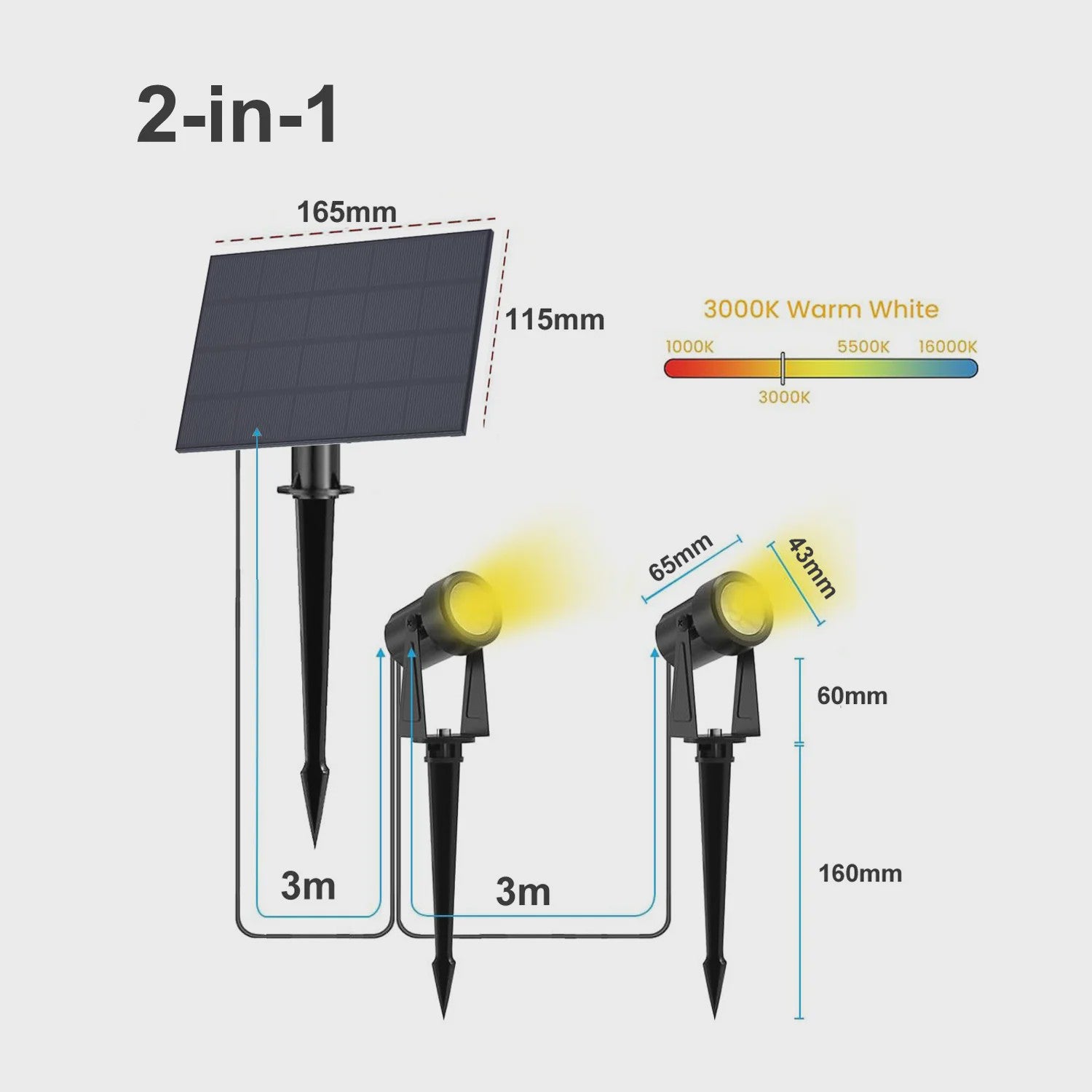 Solar Tuinspots LED - Waterdicht IP65 - Verstelbaar - Veiligheid & Sfeer