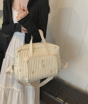 Grote Mommy Bag Baby Organizer - Stijlvolle Luiertas met Borduurwerk voor Moeder & Kind