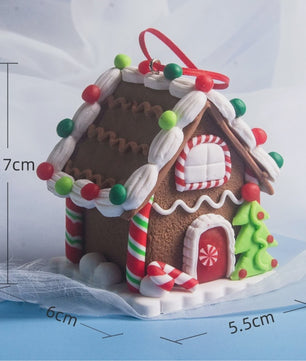 Set van 5 Kerstversiering Gingerbread Huizen - Decoratieve Kerstboom Hangers