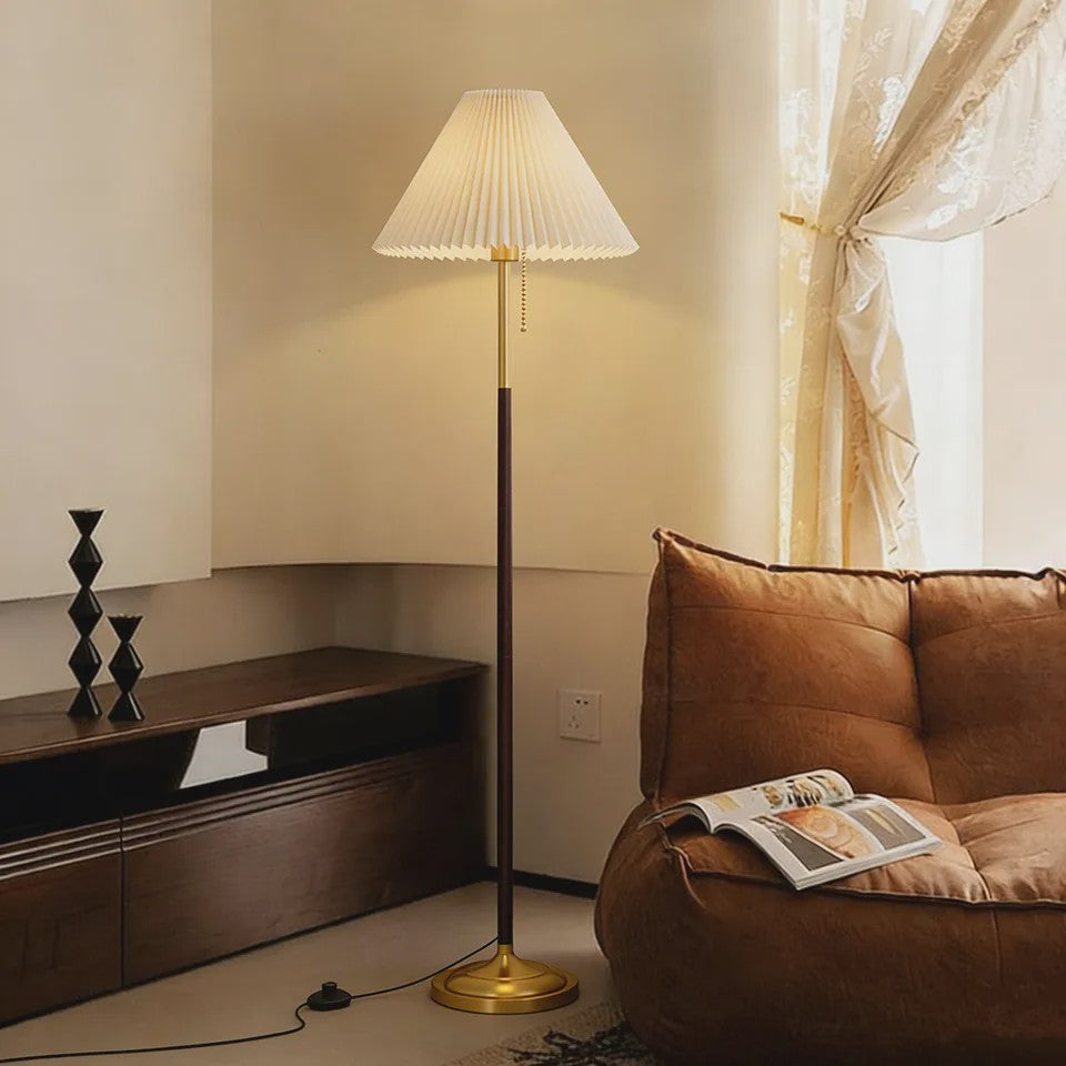 Moderne Plissé Stoffen Vloerlamp met 3 Kleurtemperaturen & Voetschakelaar | Sfeerverlichting voor Woonkamer, Slaapkamer, Kantoor