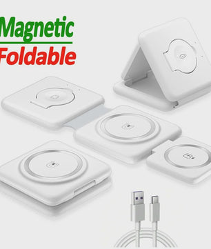 3-in-1 Magnetische Draadloze Oplader Stand voor iPhone, Apple Watch & AirPods - Snelladen