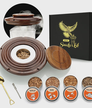 Cocktail Smoker Kit met Glazen Deksel & 4 Houtsoorten - Bartender Accessoires