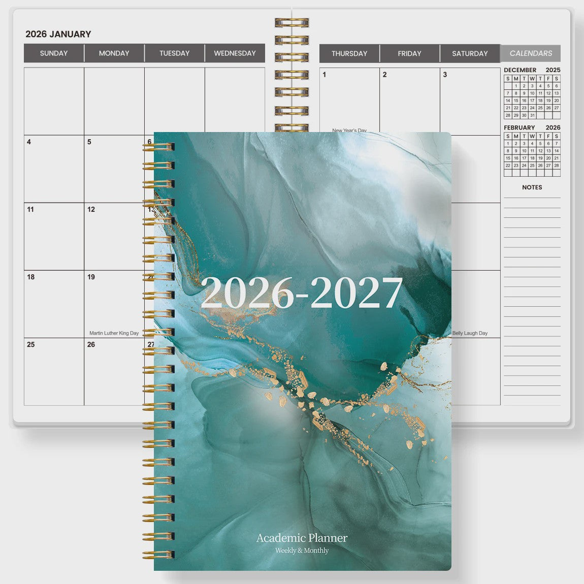 Academische Planner 2026-2027 A5 - Week & Maand - Spiraalbinding