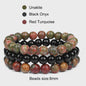 Set van 3 Natuursteen Armbanden: Rozenkwarts, Obsidiaan & Tijgeroog