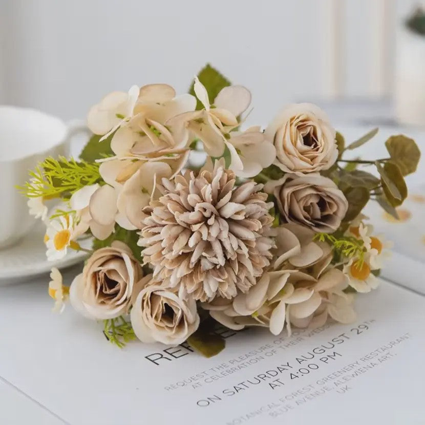 Kunstboeket Bloemcombinatie - Decoratie voor Huis, Bruiloft & Fotografie
