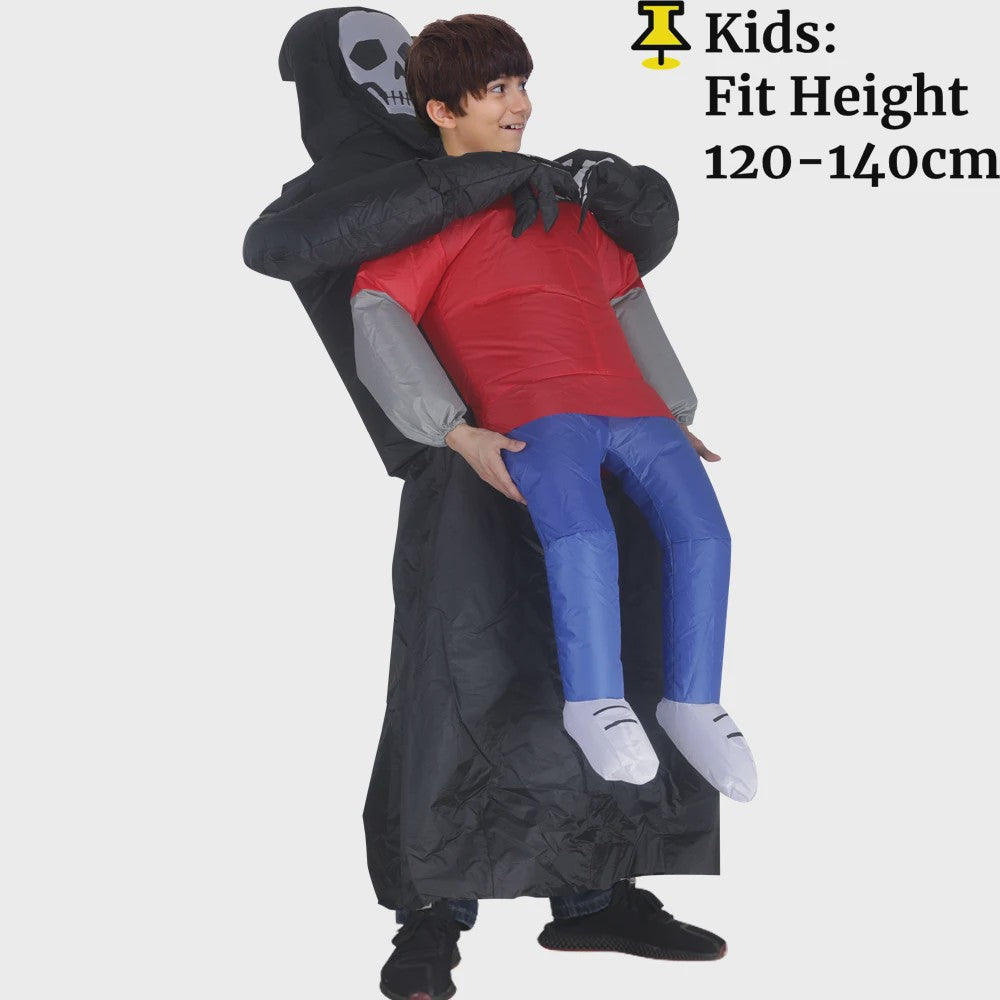 Opblaasbaar Grim Reaper Kostuum - Draag een Persoon Kostuum voor Halloween & Feest