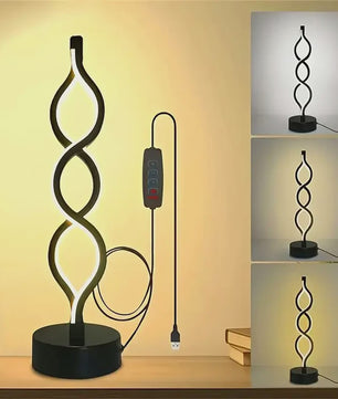 Moderne Spiraal Tafellamp met Touch Control en 3 Kleuren LED - Sfeervolle Decoratie