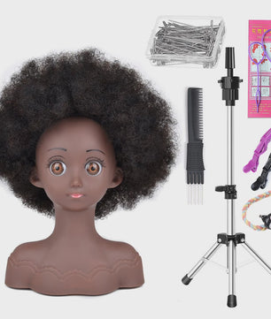 Professionele Pruikenkop met Afro Haar - Trainingshoofd voor Haarstylisten en Vlechters