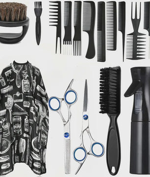 Professionele Barbershop Set: Kapmantel, Kammen, Borstels en Sprayfles