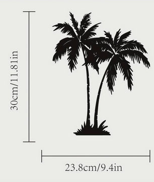 Tropische Palmboom Metaal Wanddecoratie - Buiten & Binnen - Strandhuis Stijl
