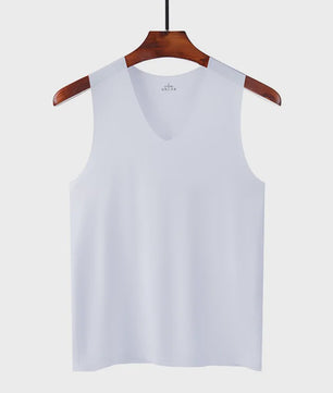 Heren IJszijde Tanktop: Ademend, Slim Fit en Mouwloos Zomerhemd