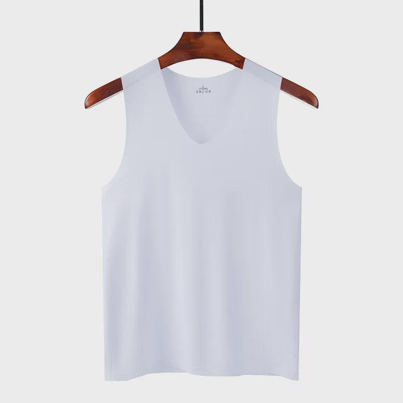 Heren IJszijde Tanktop: Ademend, Slim Fit en Mouwloos Zomerhemd